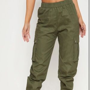 Khaki Pocket Detail Cargo Pants